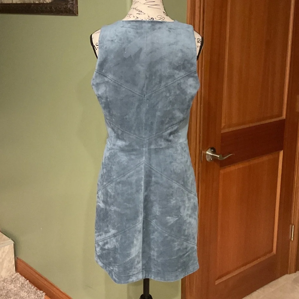BCBGMaxAzria Blue Faux Suede Mini Dress, Size 10